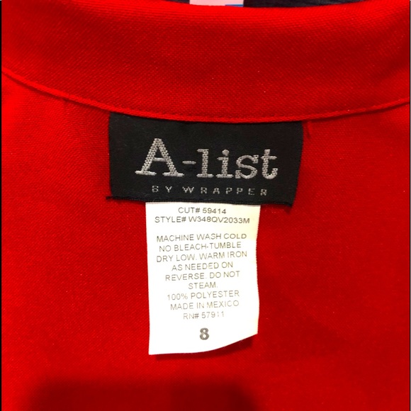 ♥️ A-LIST BY WRAPPER Ladies tailored red short sleeved jacket/blazer size 8 EUC - Picture 8 of 10